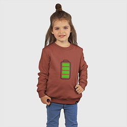 Свитшот хлопковый детский Полностью заряженная батарейка, цвет: кирпичный — фото 2