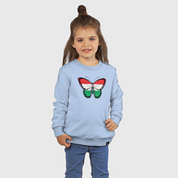 Свитшот хлопковый детский Бабочка Венгрия, цвет: мягкое небо — фото 2