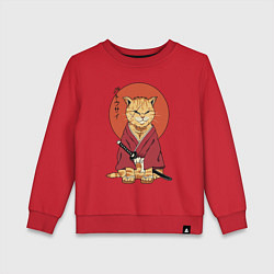 Детский свитшот Samurai kimono cat