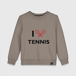 Свитшот хлопковый детский I Love Tennis, цвет: утренний латте
