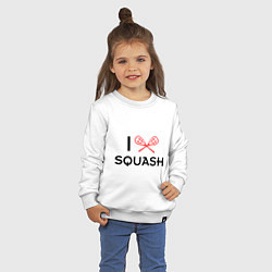 Свитшот хлопковый детский I Love Squash, цвет: белый — фото 2