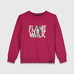 Свитшот хлопковый детский Flame walk, цвет: маджента