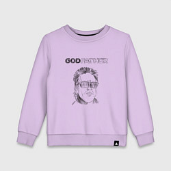 Свитшот хлопковый детский Godfather black, цвет: лаванда