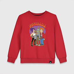 Свитшот хлопковый детский Бендер Лила и Фрай, цвет: красный