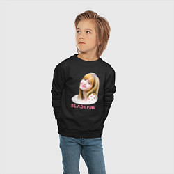 Свитшот хлопковый детский Lisa Blackpink, цвет: черный — фото 2