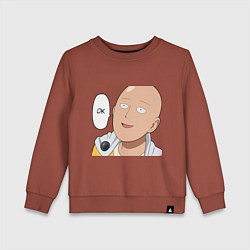 Свитшот хлопковый детский Saitama - Okey, цвет: кирпичный