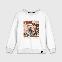 Свитшот хлопковый детский Blackpink Jennie Lisa Rose Jisoo, цвет: белый