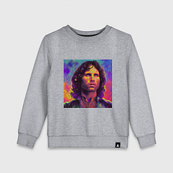 Свитшот хлопковый детский Jim Morrison Strange colors Art, цвет: меланж