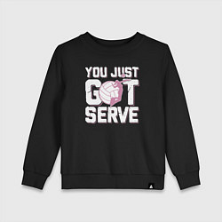 Свитшот хлопковый детский Just got serve, цвет: черный