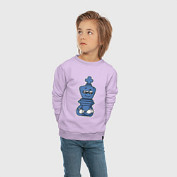 Свитшот хлопковый детский Шахматный король InChess, цвет: лаванда — фото 2