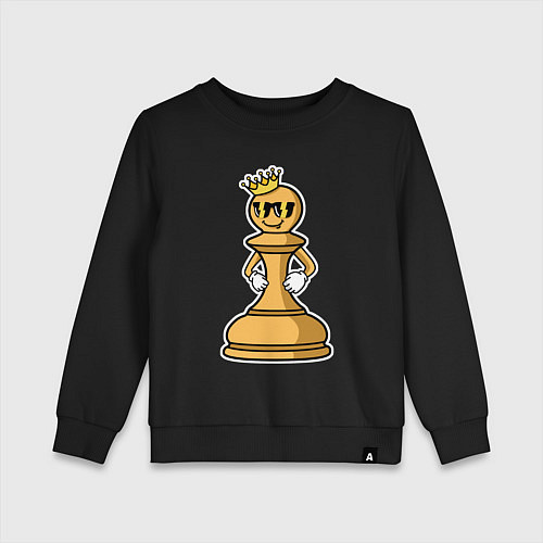 Детский свитшот Шахматная пешка InChess / Черный – фото 1