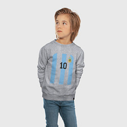 Свитшот хлопковый детский Месси сборная Аргентины ЧМ 2022, цвет: меланж — фото 2