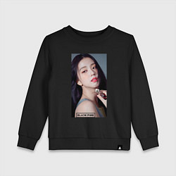 Свитшот хлопковый детский Kim Jisoo, цвет: черный