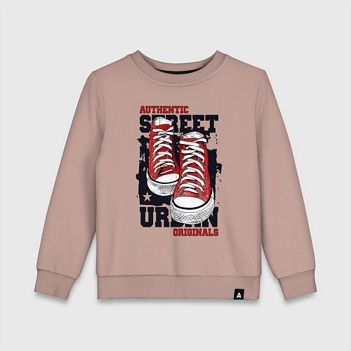 Детский свитшот Authentic sneakers / Пыльно-розовый – фото 1