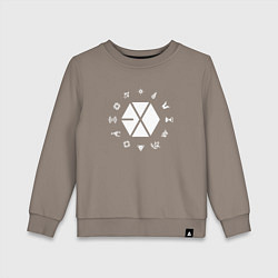 Свитшот хлопковый детский Logo EXO, цвет: утренний латте