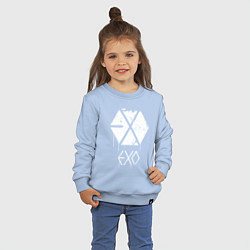 Свитшот хлопковый детский EXO лого, цвет: мягкое небо — фото 2