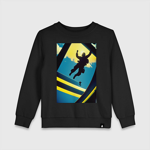 Детский свитшот Два парашютиста / Черный – фото 1
