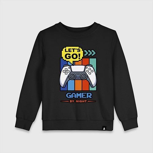 Детский свитшот Gamer by night / Черный – фото 1