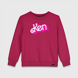 Свитшот хлопковый детский Логотип розовый Кен, цвет: маджента