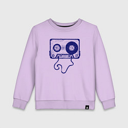Свитшот хлопковый детский Music cassette, цвет: лаванда