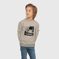 Свитшот хлопковый детский Mazda RX7, цвет: миндальный — фото 2