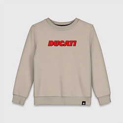 Свитшот хлопковый детский Ducati - красный градиент, цвет: миндальный