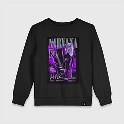Свитшот хлопковый детский Nirvana band, цвет: черный