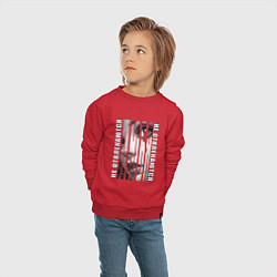Свитшот хлопковый детский Девушка с взглядом в даль, цвет: красный — фото 2
