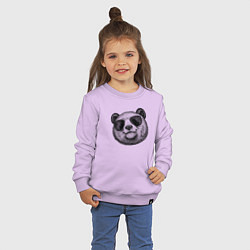 Свитшот хлопковый детский Панда в очках, цвет: лаванда — фото 2