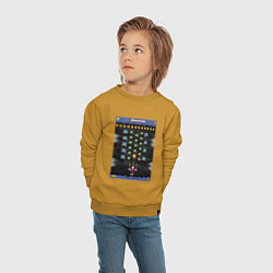 Свитшот хлопковый детский Old game Space invaders, цвет: горчичный — фото 2