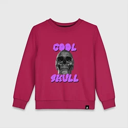 Свитшот хлопковый детский Cool Skull, цвет: маджента