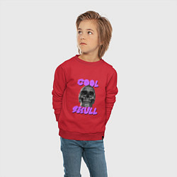 Свитшот хлопковый детский Cool Skull, цвет: красный — фото 2