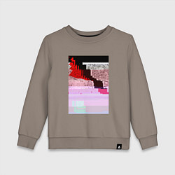 Свитшот хлопковый детский Abstract glitch, цвет: утренний латте