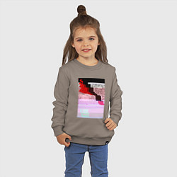 Свитшот хлопковый детский Abstract glitch, цвет: утренний латте — фото 2