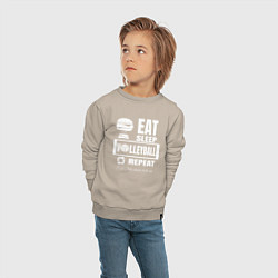 Свитшот хлопковый детский Волейбол на повторе, цвет: миндальный — фото 2