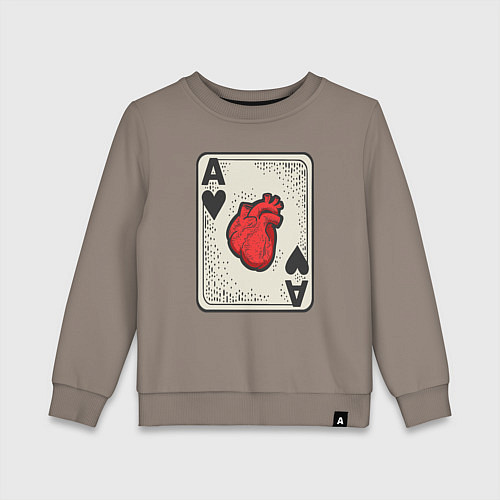 Детский свитшот Туз сердца / Утренний латте – фото 1