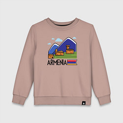 Свитшот хлопковый детский Горная Армения, цвет: пыльно-розовый