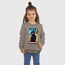 Свитшот хлопковый детский Roblox cyberpunk, цвет: утренний латте — фото 2