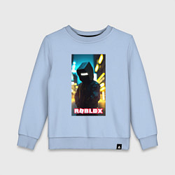 Свитшот хлопковый детский Roblox cyberpunk, цвет: мягкое небо