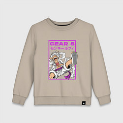 Детский свитшот One piece - gear 5 белый