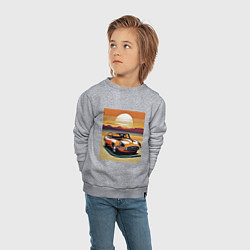 Свитшот хлопковый детский Авто Ягуар, цвет: меланж — фото 2