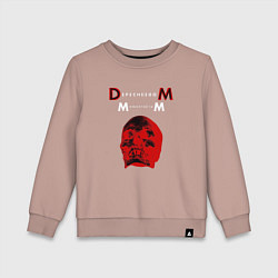 Свитшот хлопковый детский Depeche Mode 2023 Memento Mori - Red Skull 01, цвет: пыльно-розовый