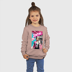 Свитшот хлопковый детский Кукла Барби - фантазия - нейросеть, цвет: пыльно-розовый — фото 2