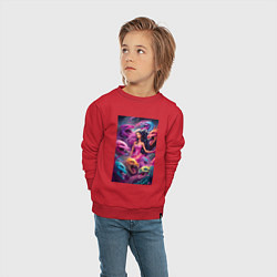 Свитшот хлопковый детский Ведьма среди оборотней - хэллоуин, цвет: красный — фото 2