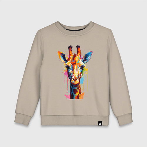 Детский свитшот Граффити с жирафом / Миндальный – фото 1