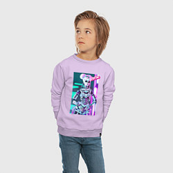 Свитшот хлопковый детский Barbie - halloween - neural network, цвет: лаванда — фото 2