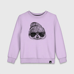 Свитшот хлопковый детский Енот стильный, цвет: лаванда