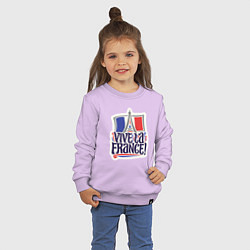 Свитшот хлопковый детский Vive la France, цвет: лаванда — фото 2