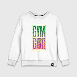 Свитшот хлопковый детский Gym god, цвет: белый