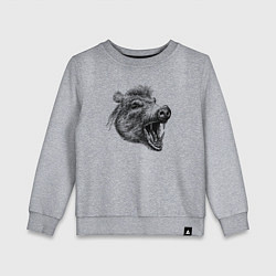 Свитшот хлопковый детский Кабан рычит, цвет: меланж